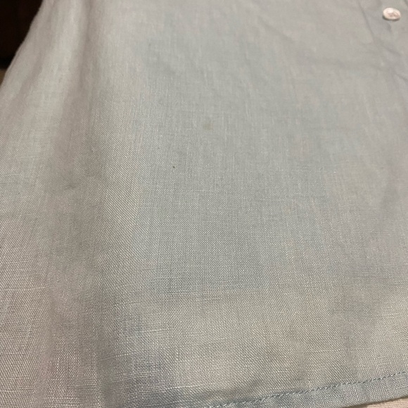 J Jill 100% Linen Long Sleeve Button Front Plus Size 1X Shirt Top.  Light Blue. - Picture 9 of 10